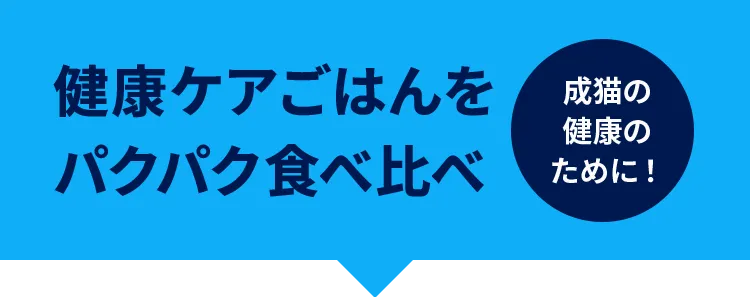 健康ケアごはんをパクパク食べ比べ【成猫の健康のために！】